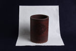 Load image into Gallery viewer, Faux leather qalam pen stand with Persian calligraphy - burnt sienna
