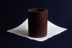 Load image into Gallery viewer, Faux leather qalam pen stand with Persian calligraphy - burnt sienna
