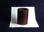 Load image into Gallery viewer, Faux leather qalam pen stand with Persian calligraphy - burnt sienna
