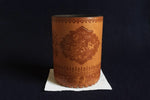 Load image into Gallery viewer, Faux leather qalam pen stand with Persian calligraphy - light brown
