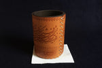 Load image into Gallery viewer, Faux leather qalam pen stand with Persian calligraphy - light brown
