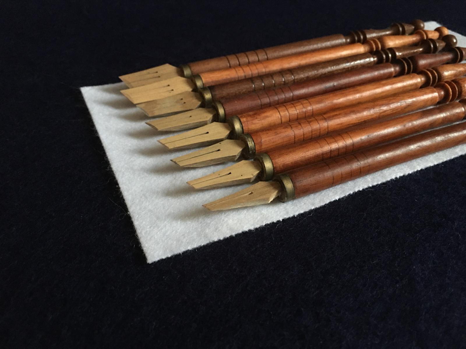 Set of 8 bamboo qalams for Arabic calligraphy: 3 - 10 mm