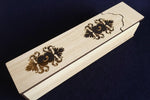 Load image into Gallery viewer, Large wooden kalamdan pen case with golden metallic decoration
