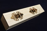 Load image into Gallery viewer, Large wooden kalamdan pen case with golden metallic decoration
