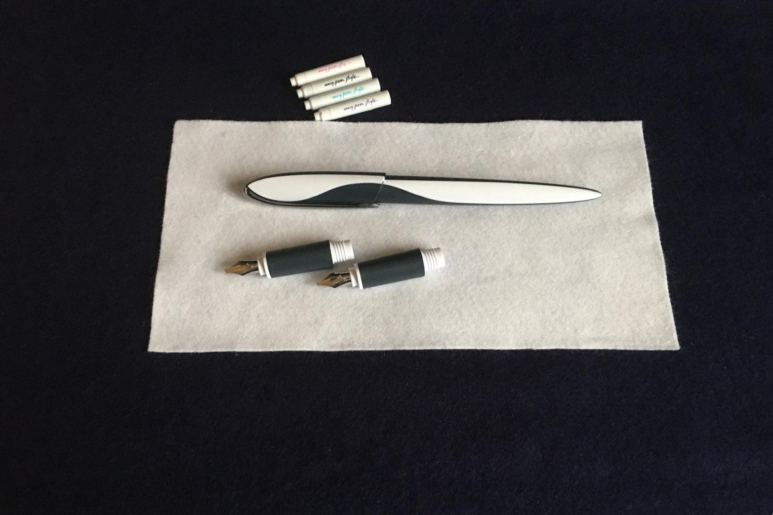 Herlitz fountain pen set with 3 replaceable left oblique nibs