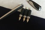 Load image into Gallery viewer, Herlitz fountain pen set with 3 replaceable left oblique nibs
