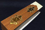 Load image into Gallery viewer, Large wooden kalamdan pen case with golden metallic decoration
