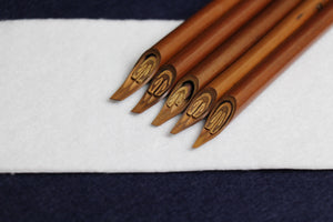 Left hand set of 5 handam qalams for Arabic calligraphy: 1.5 - 5 mm